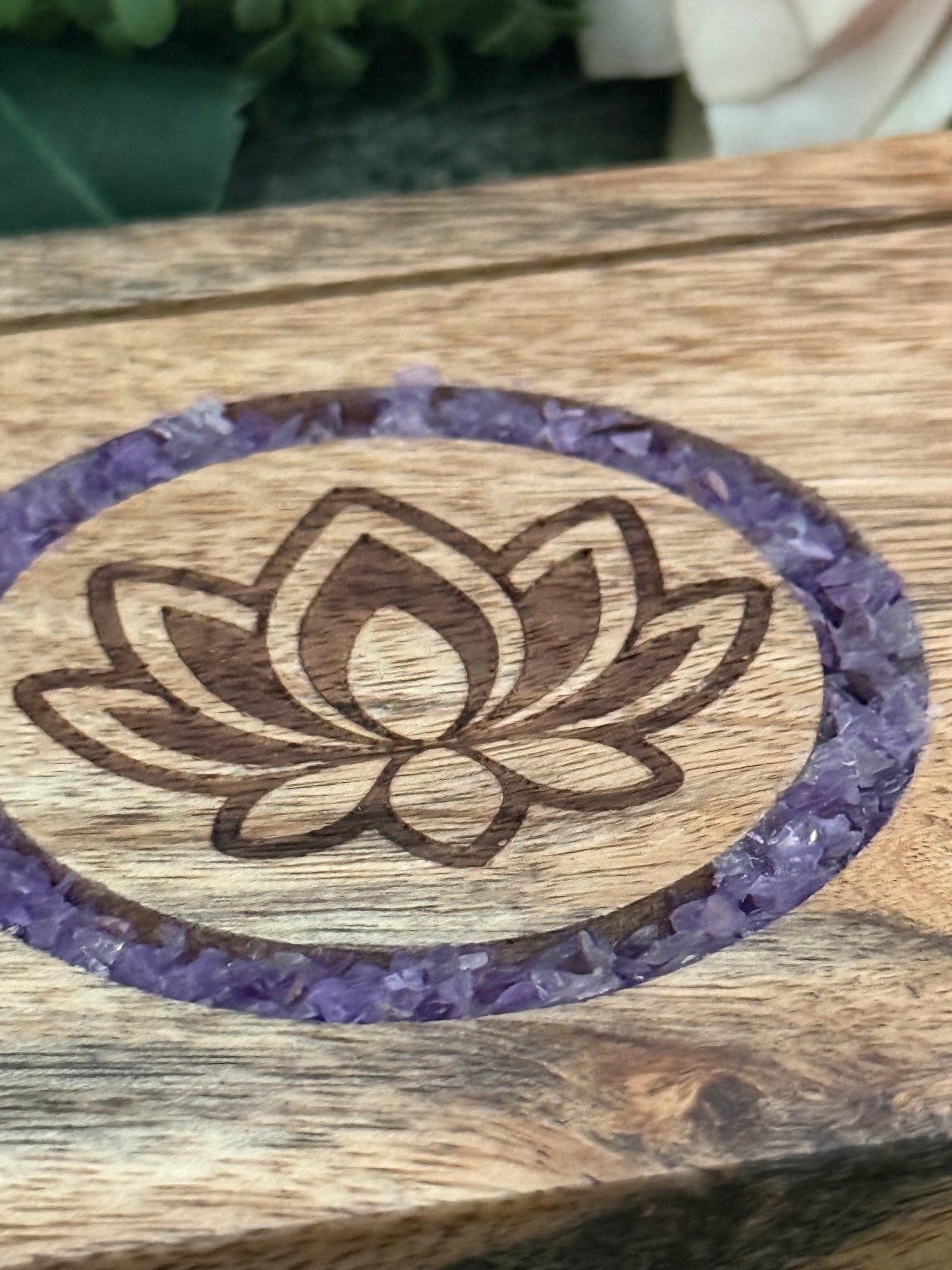 Amethyst Kartenhalter Lotusblume