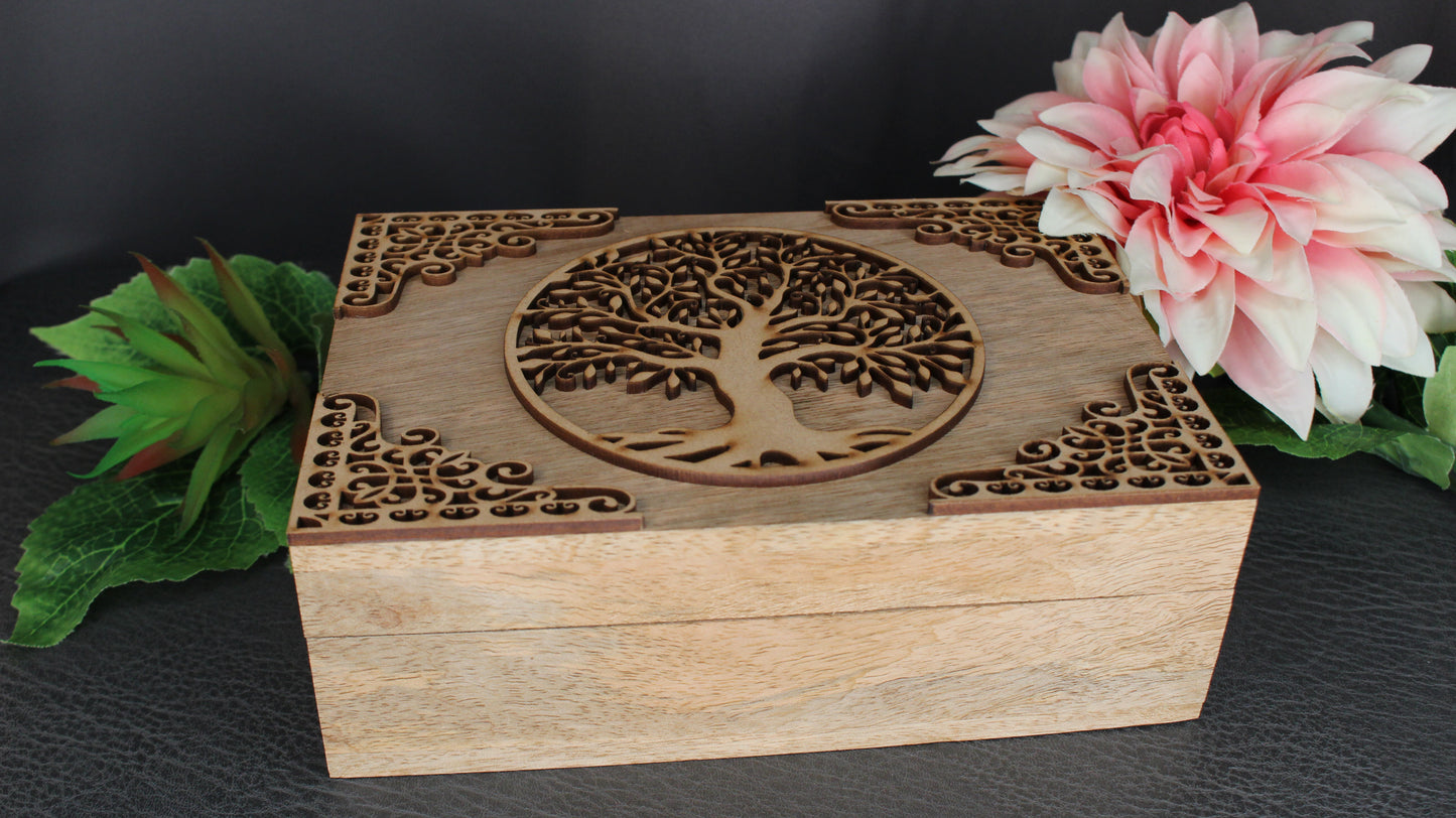 Lebensbaum Holz Tarot Box