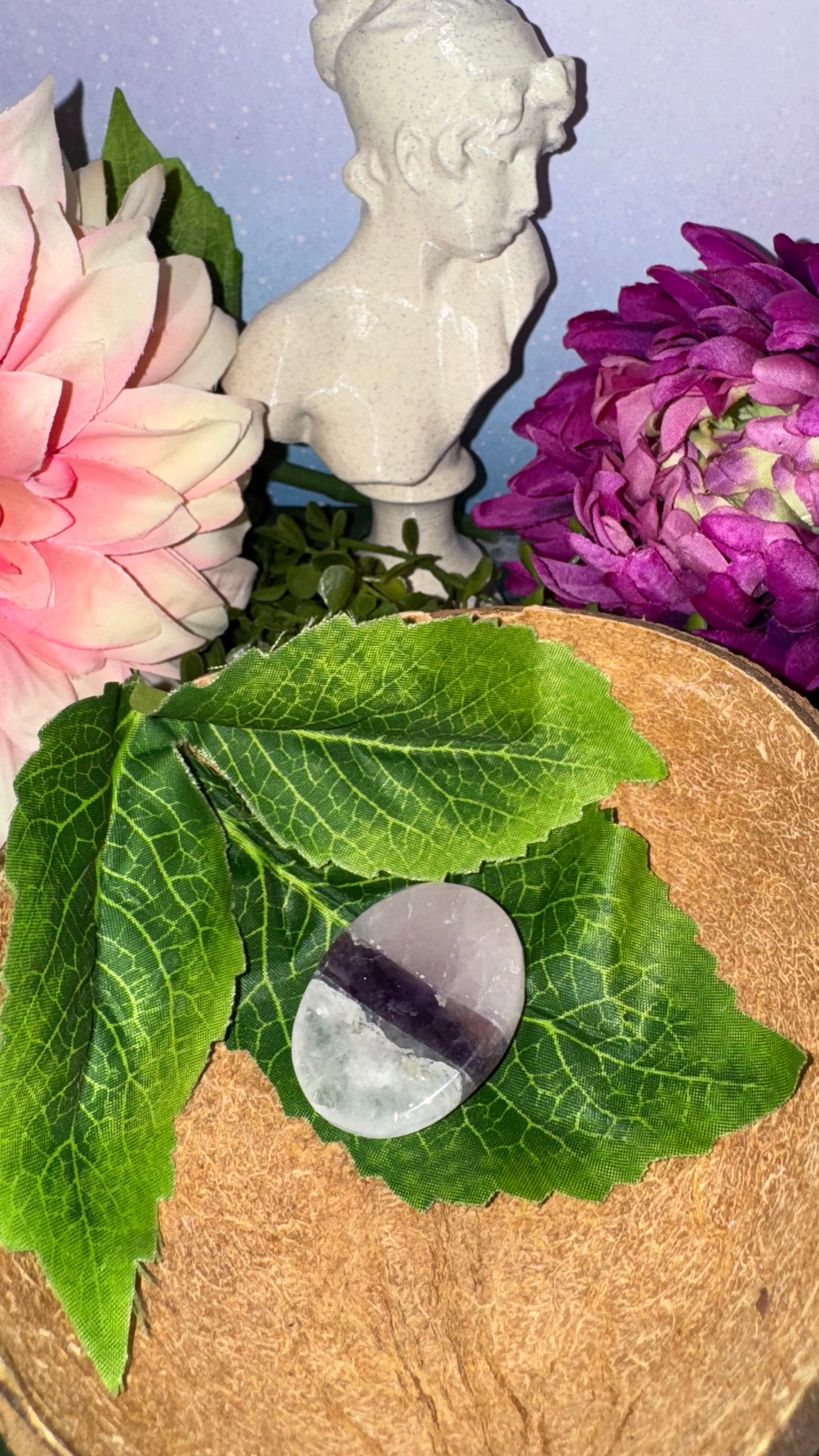 Sorgenstein Amethyst Bergkristall Rosenquarz (Goldenes Dreieck)