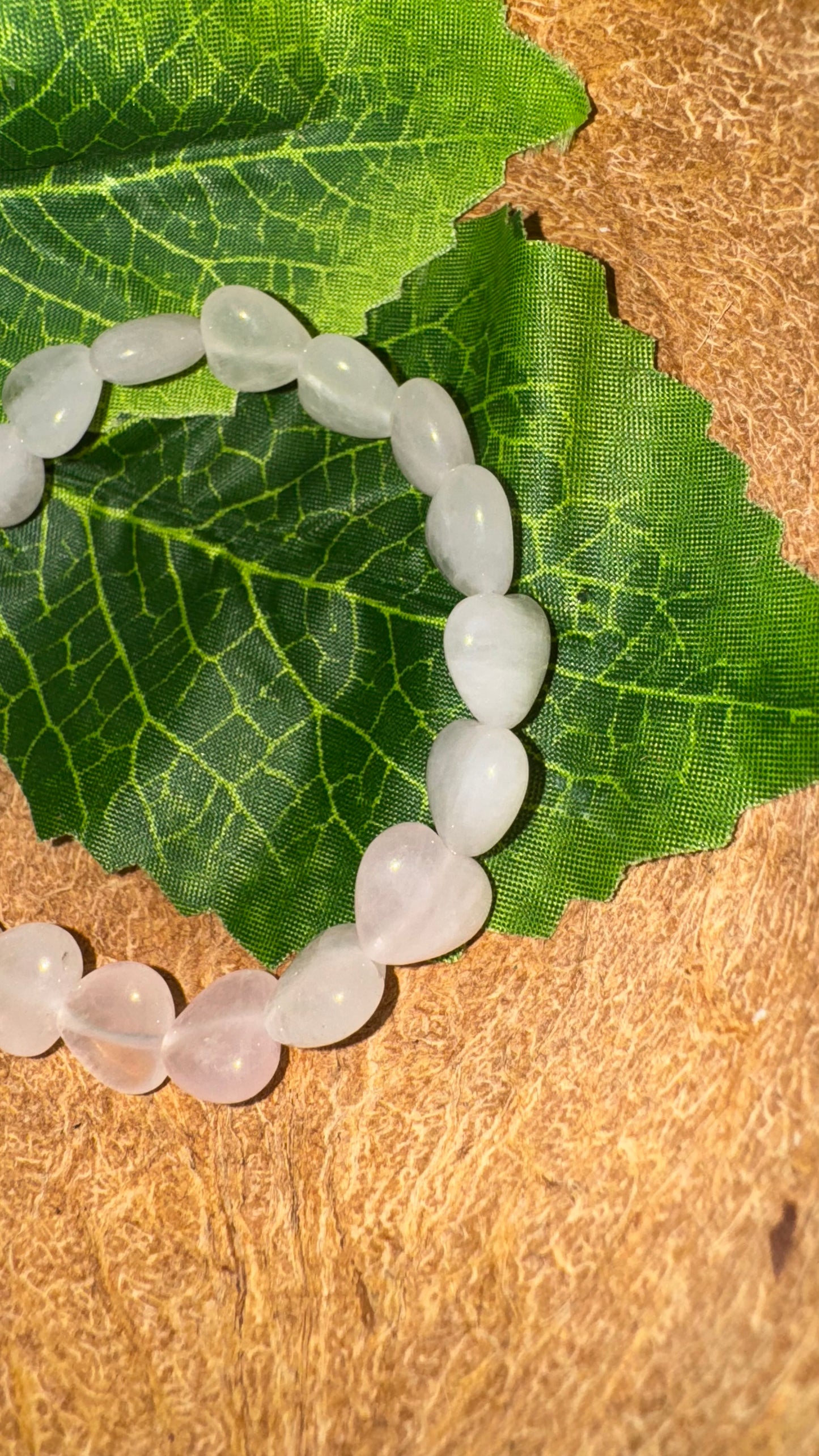 Rosenquarz Herzchen Armband