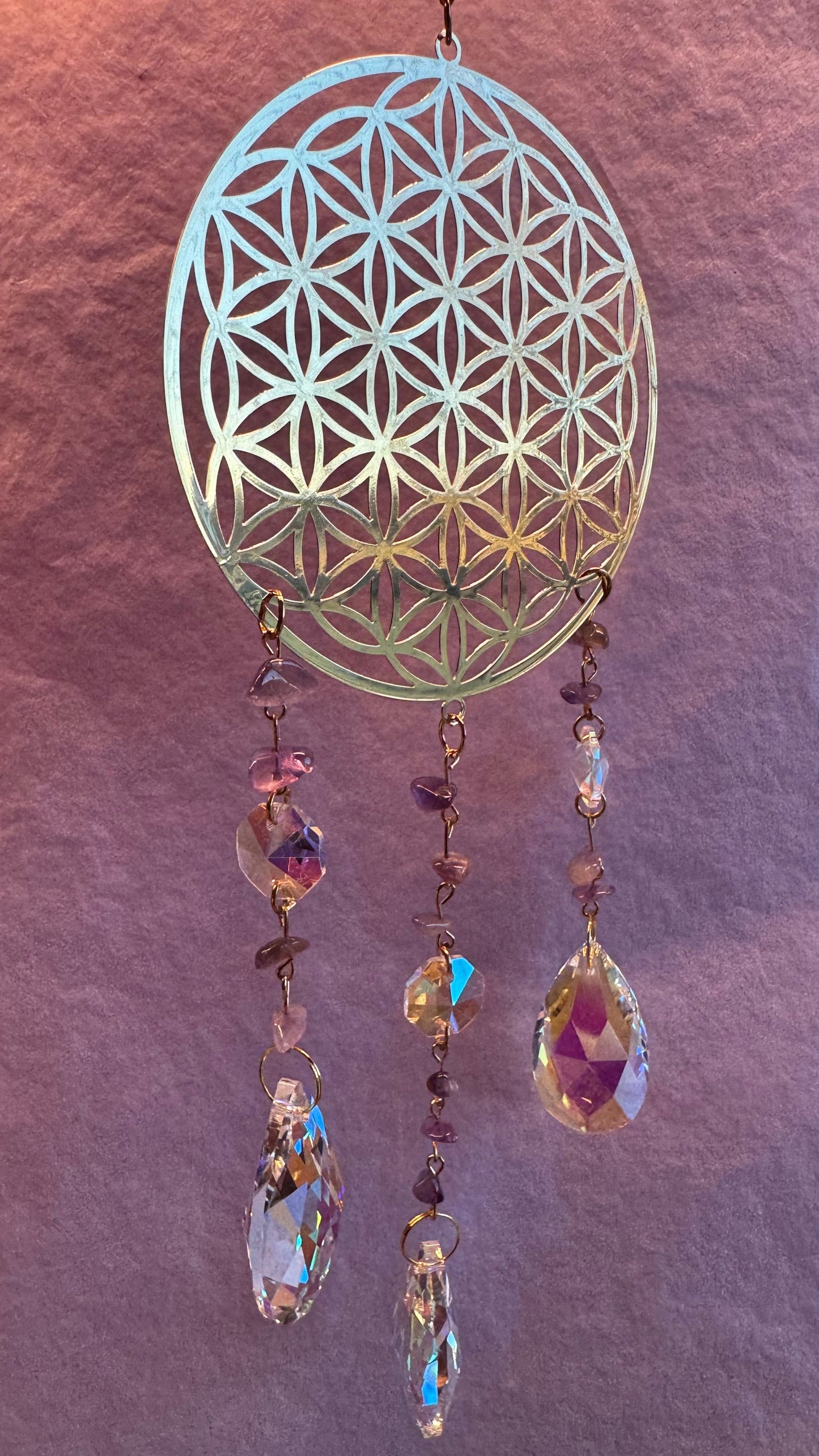 Blume des Lebens Sonnenfänger Amethyst
