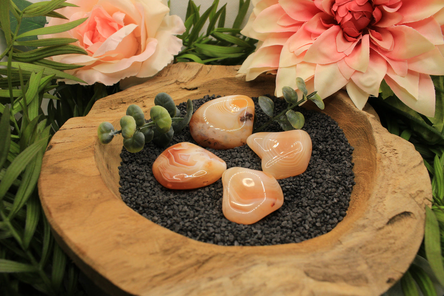 Aprikosenachat Trommelstein