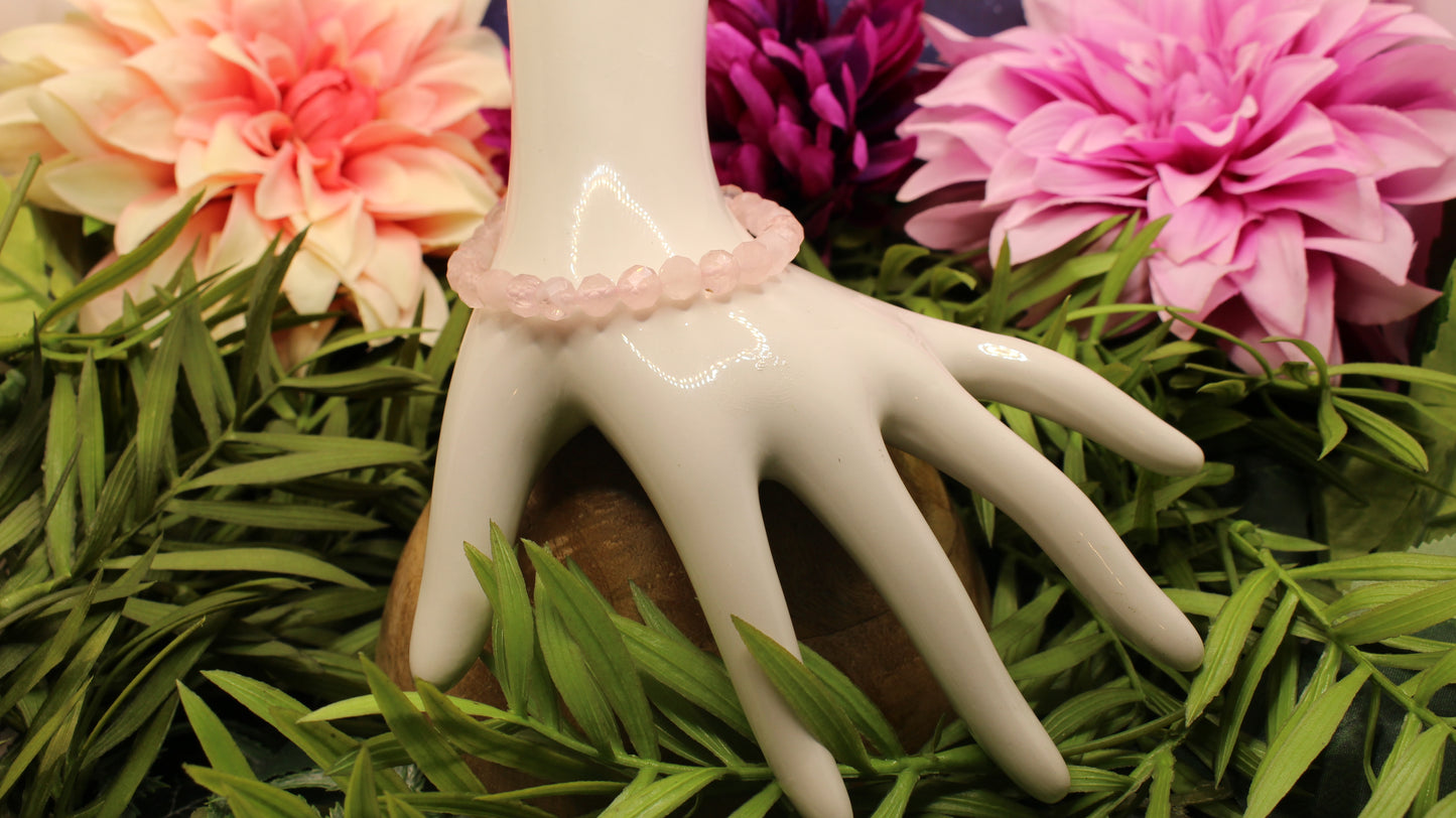 Rosenquarz Armband (facettiert)