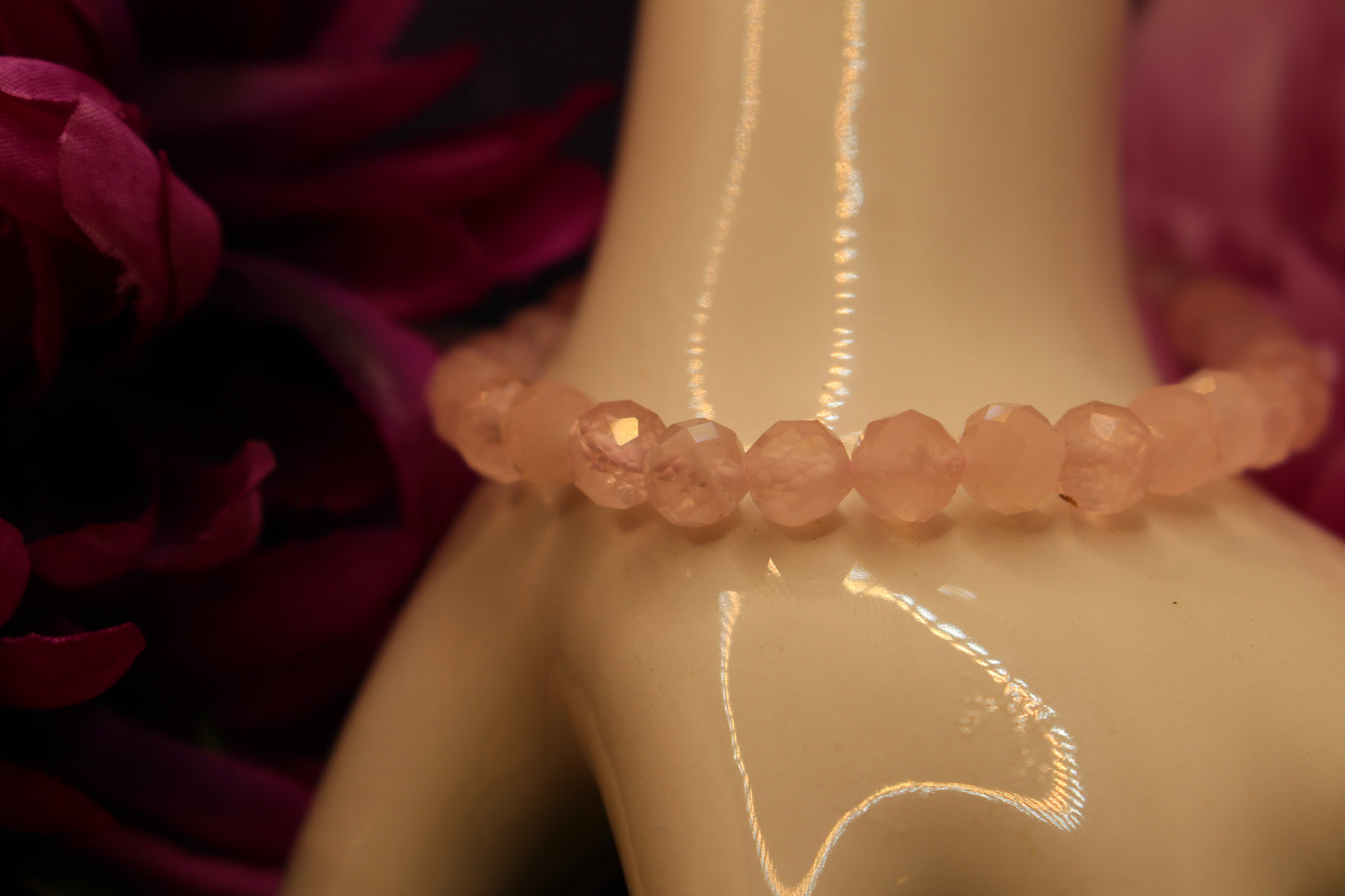 Rosenquarz Armband (facettiert)