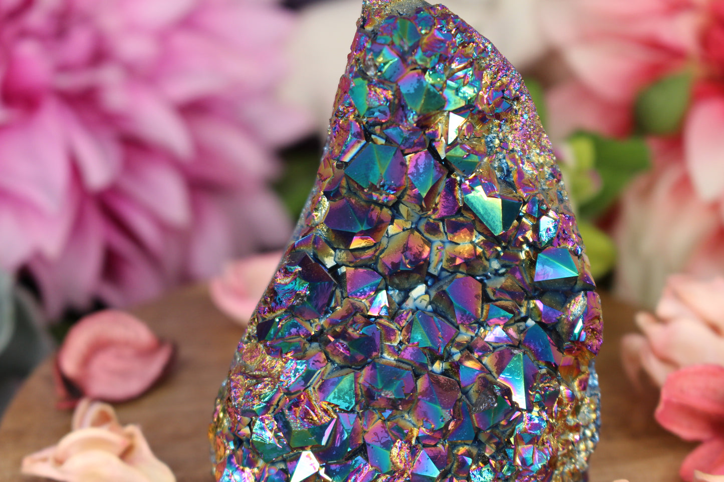 Titanium Aura Amethyst Druse