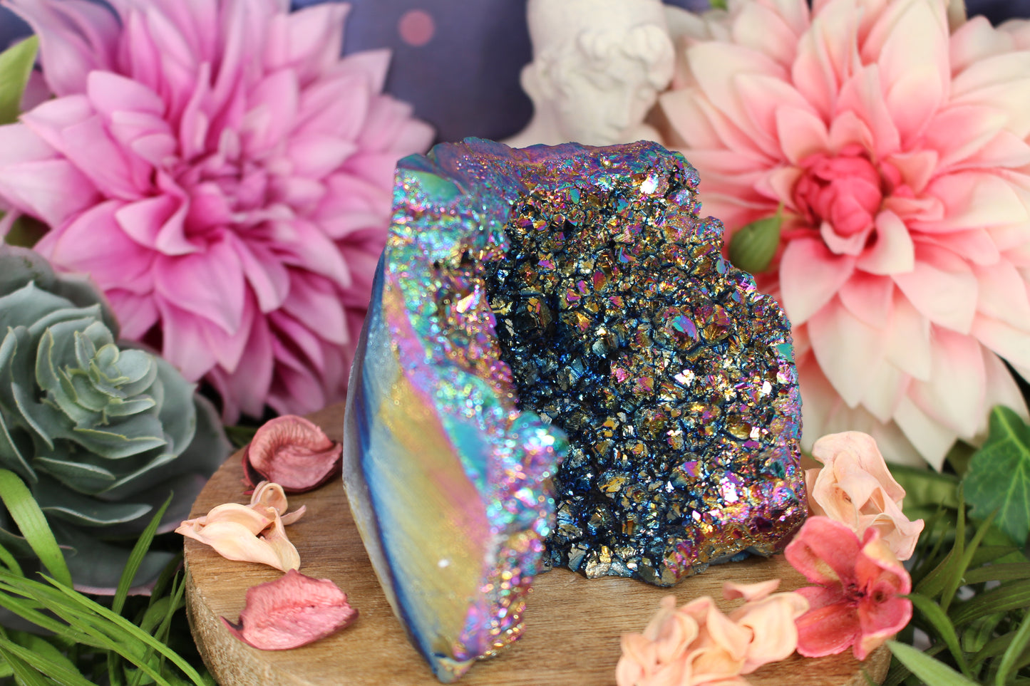 Titanium Aura Amethyst Freiform