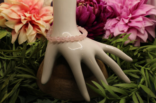 Rosenquarz Armband (facettiert)